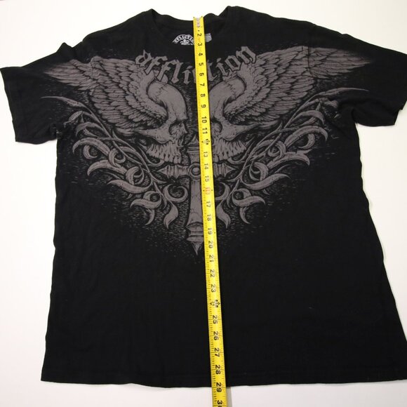 Affliction T-Shirt Mens XL Skulls Wings Cross Live Fast Cyber Grunge Y2K - Picture 9 of 9